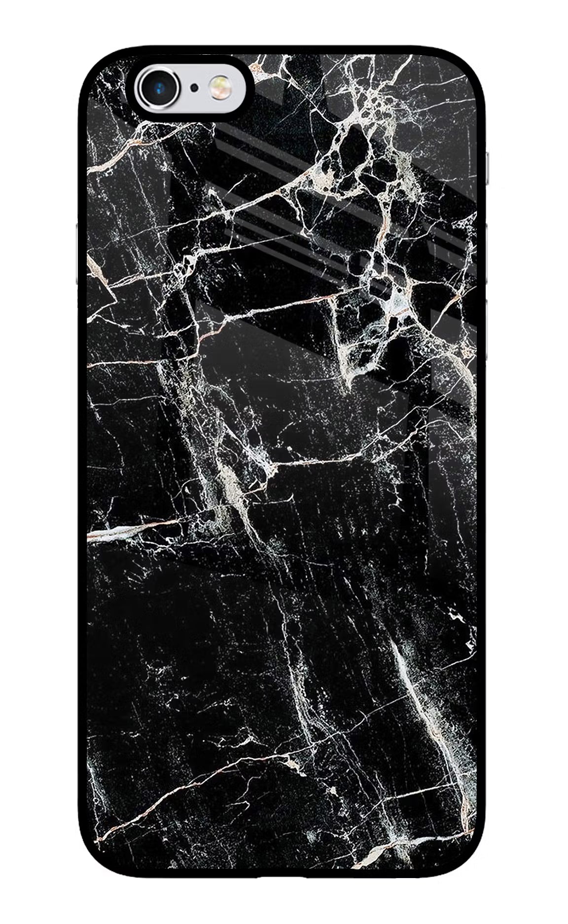 Black Marble Texture iPhone 6/6s Glass Case Back Cover by Casekaro