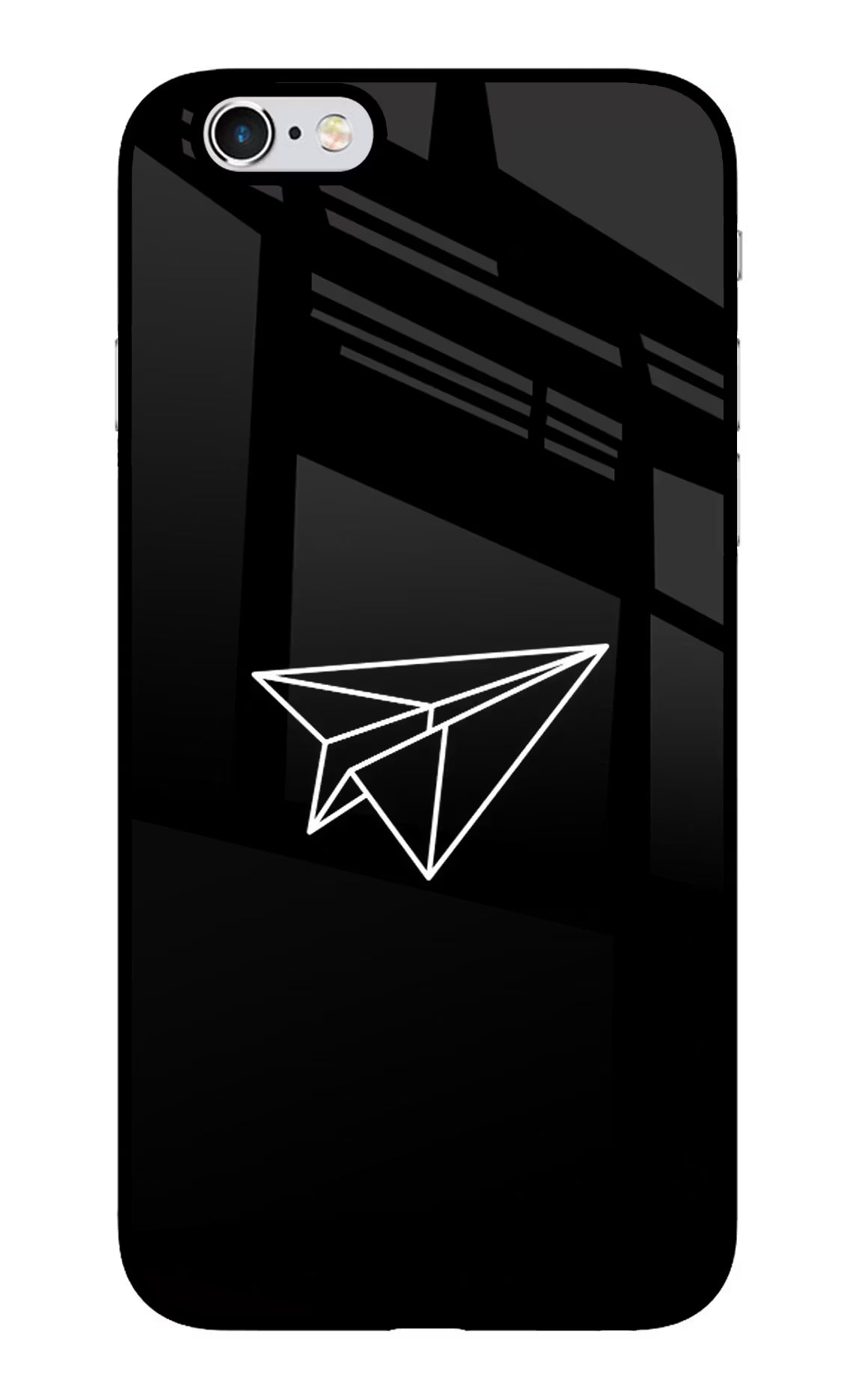 Paper Plane White iPhone 6/6s Glass Case Back Cover by Casekaro