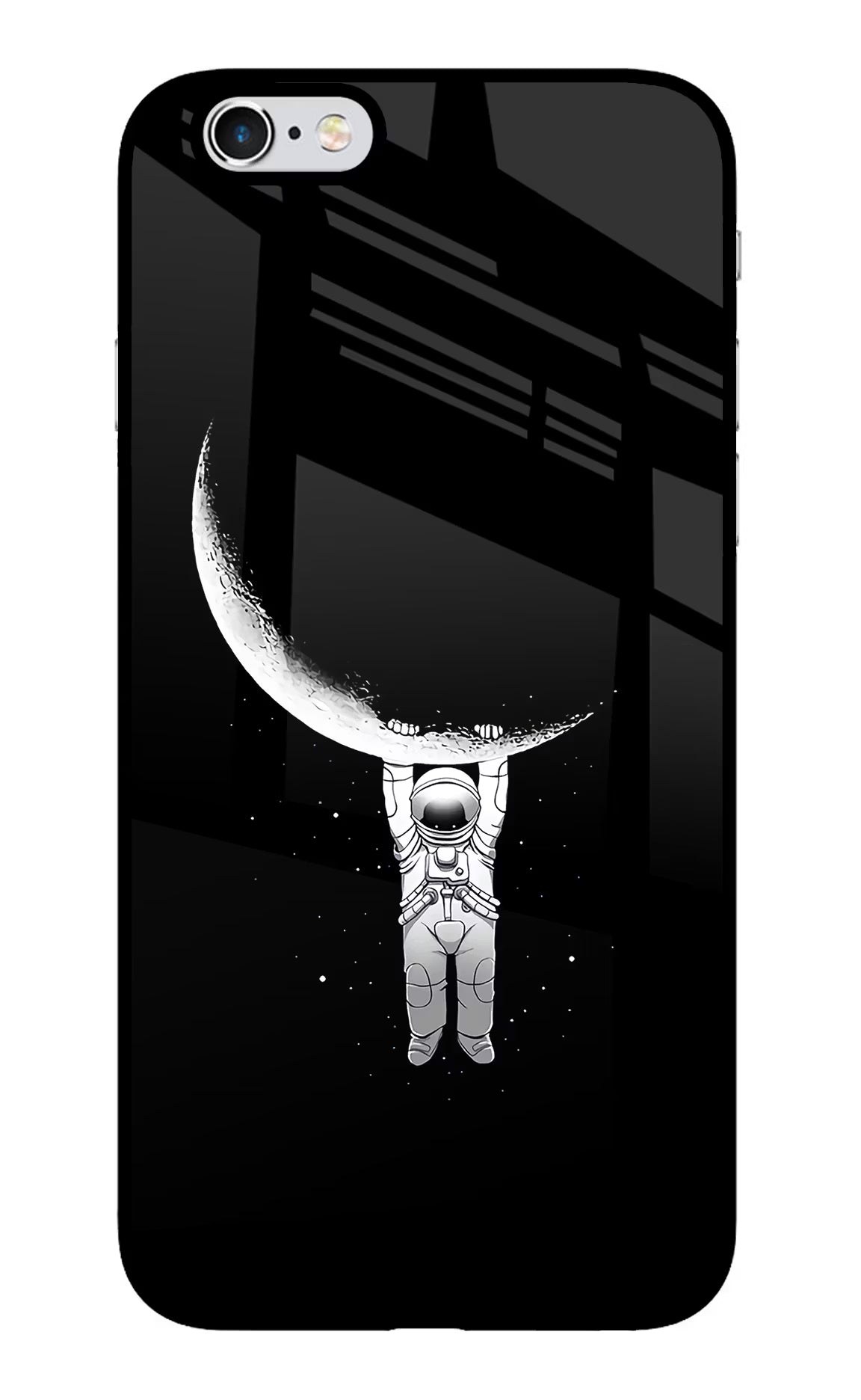 Moon Space iPhone 6/6s Glass Case Back Cover by Casekaro