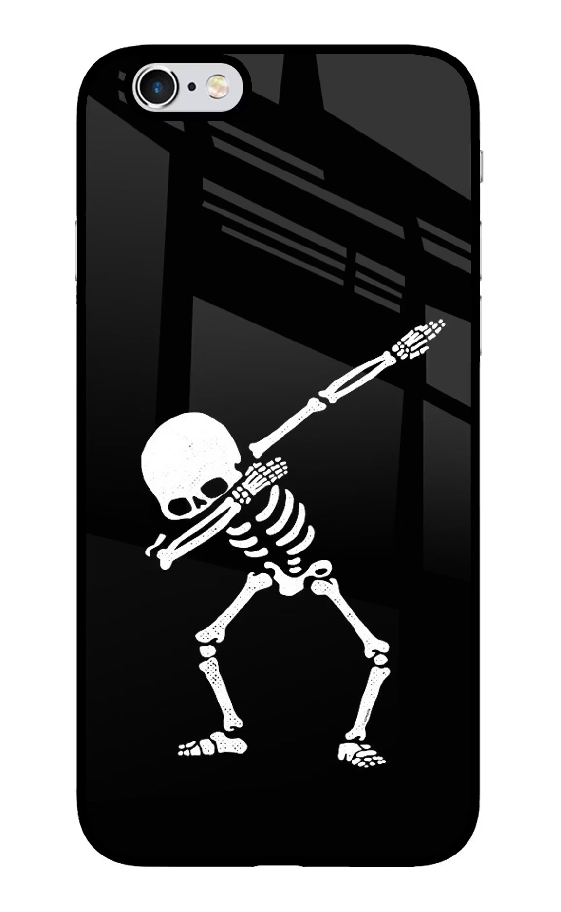 Dabbing Skeleton Art iPhone 6/6s Glass Case Back Cover by Casekaro