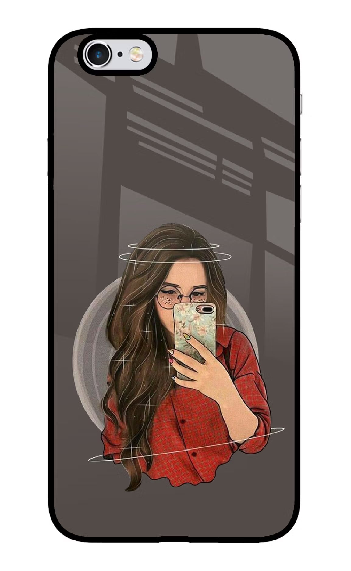 Selfie Queen iPhone 6/6s Glass Case Back Cover by Casekaro