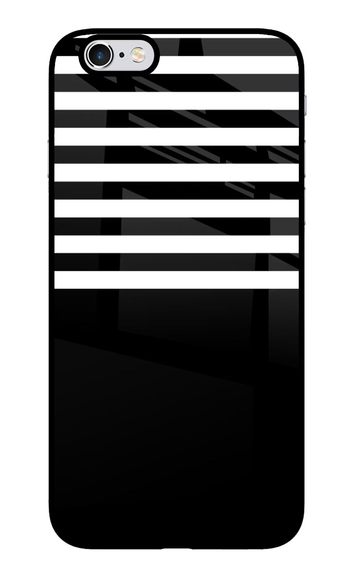 Black and White Print iPhone 6/6s Glass Case Back Cover by Casekaro