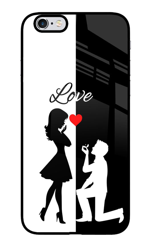 Love Propose Black And White iPhone 6/6s Glass Case
