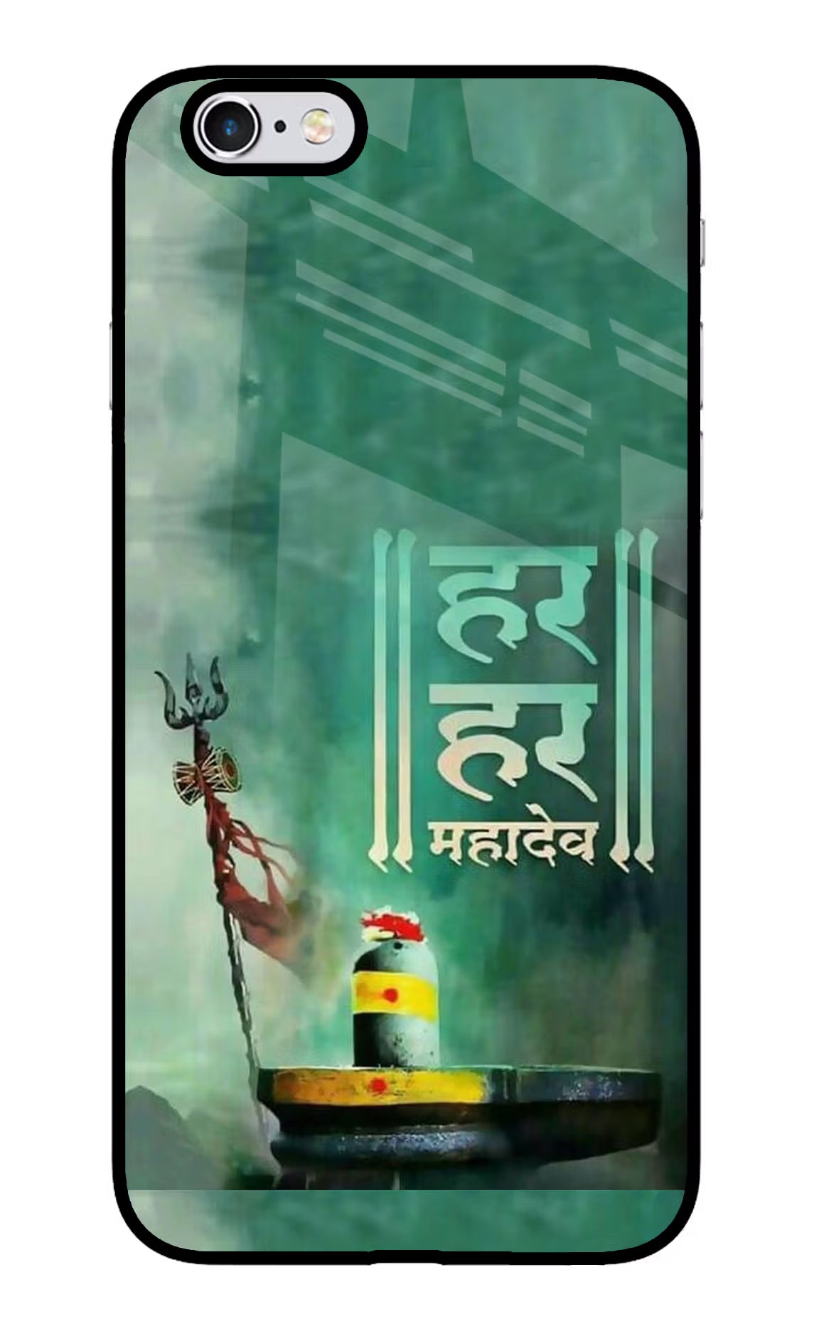 Har Har Mahadev Shivling iPhone 6/6s Glass Case Back Cover by Casekaro
