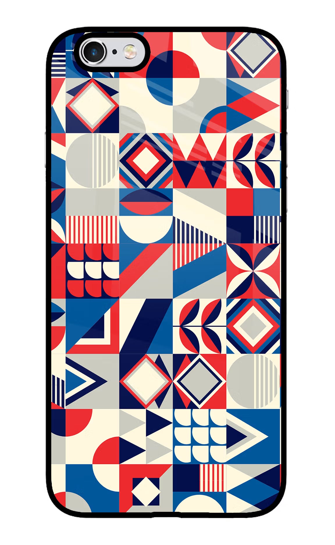 Colorful Pattern iPhone 6/6s Glass Case Back Cover by Casekaro