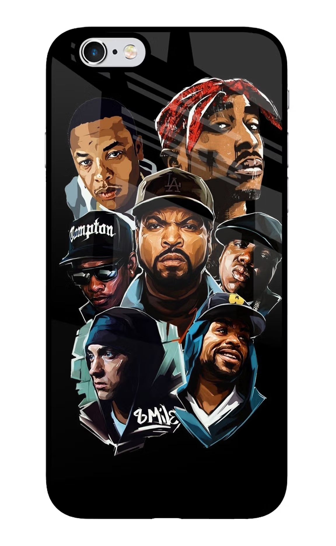 Rappers iPhone 6/6s Glass Case Back Cover by Casekaro