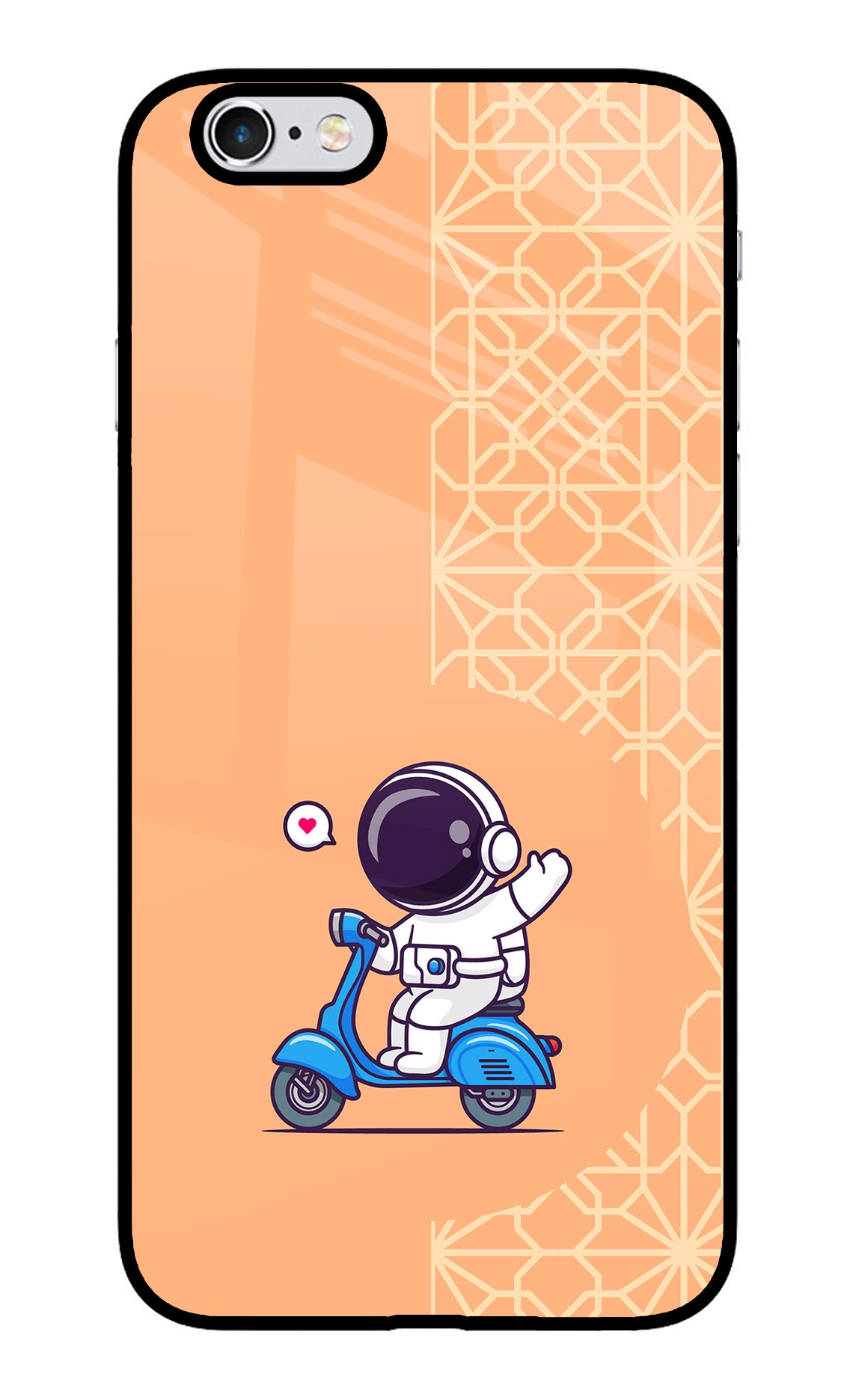 Cute Astronaut Riding iPhone 6/6s Glass Case