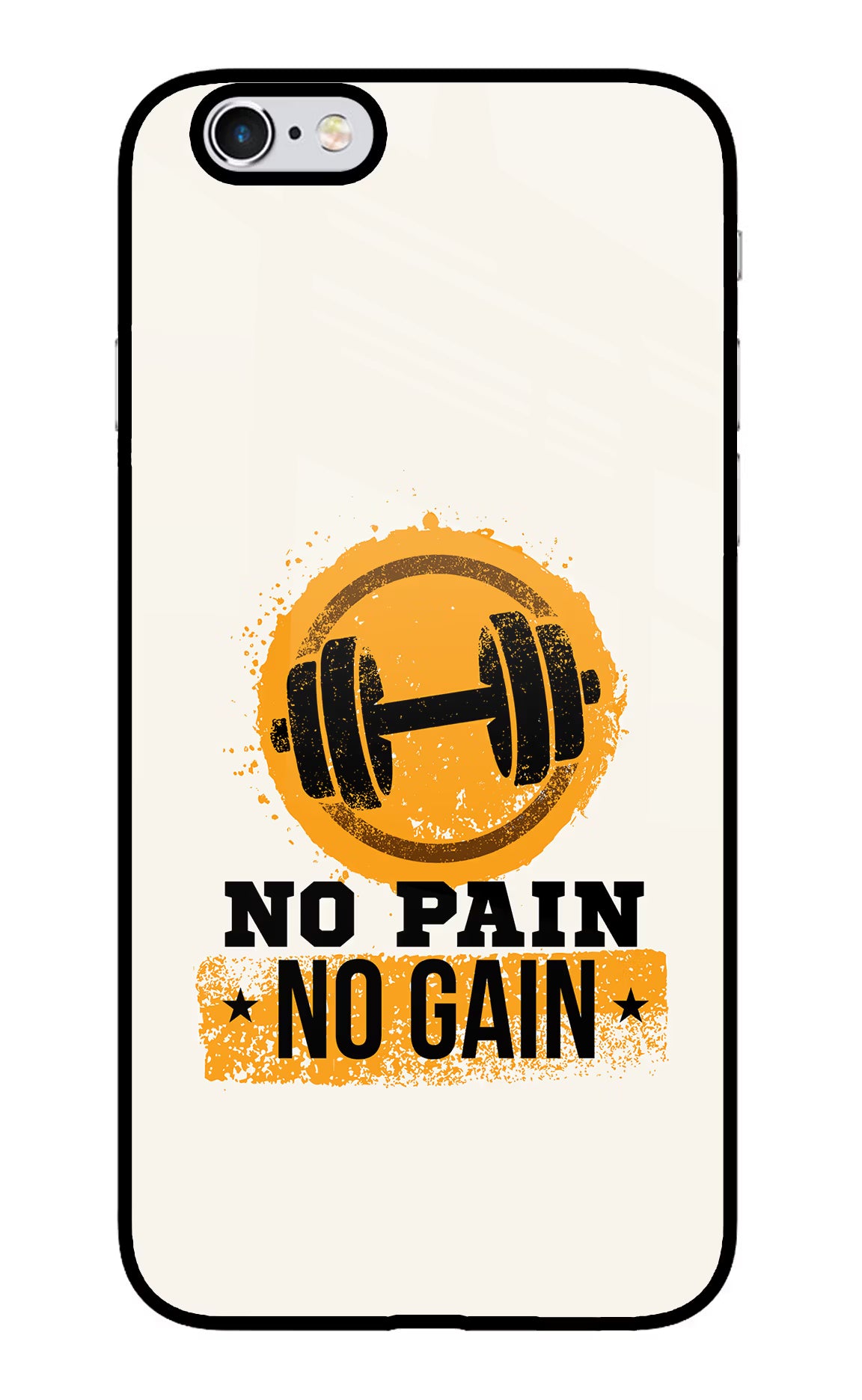 No Pain No Gain iPhone 6/6s Glass Case Back Cover by Casekaro