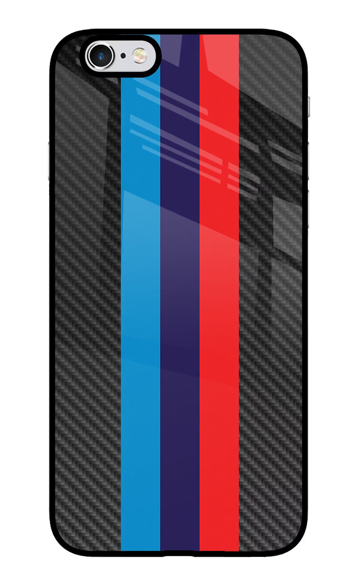 BMW Stripes Pattern iPhone 6/6s Glass Case Back Cover by Casekaro