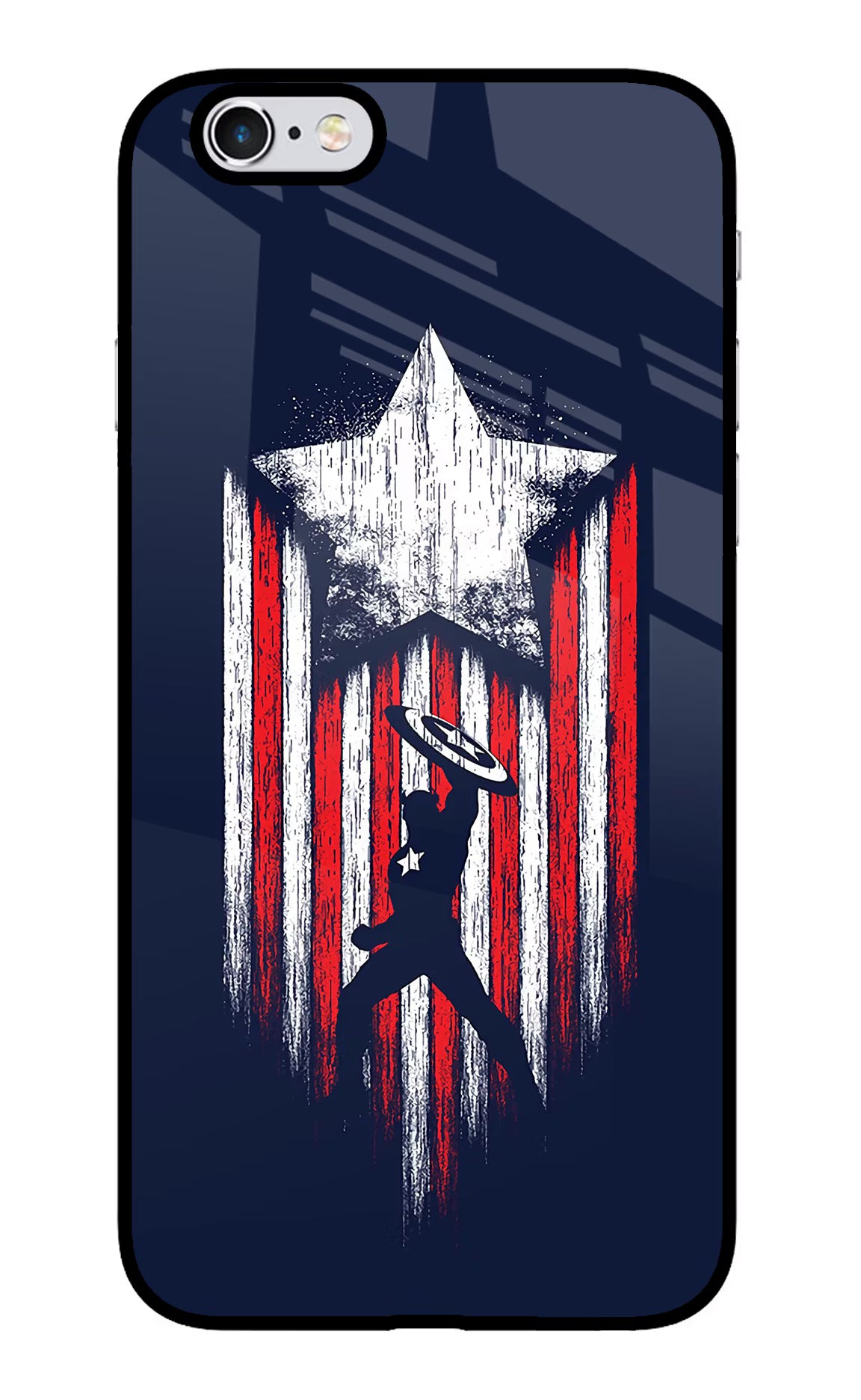 Captain America Marvel Art iPhone 6/6s Glass Case Back Cover by Casekaro