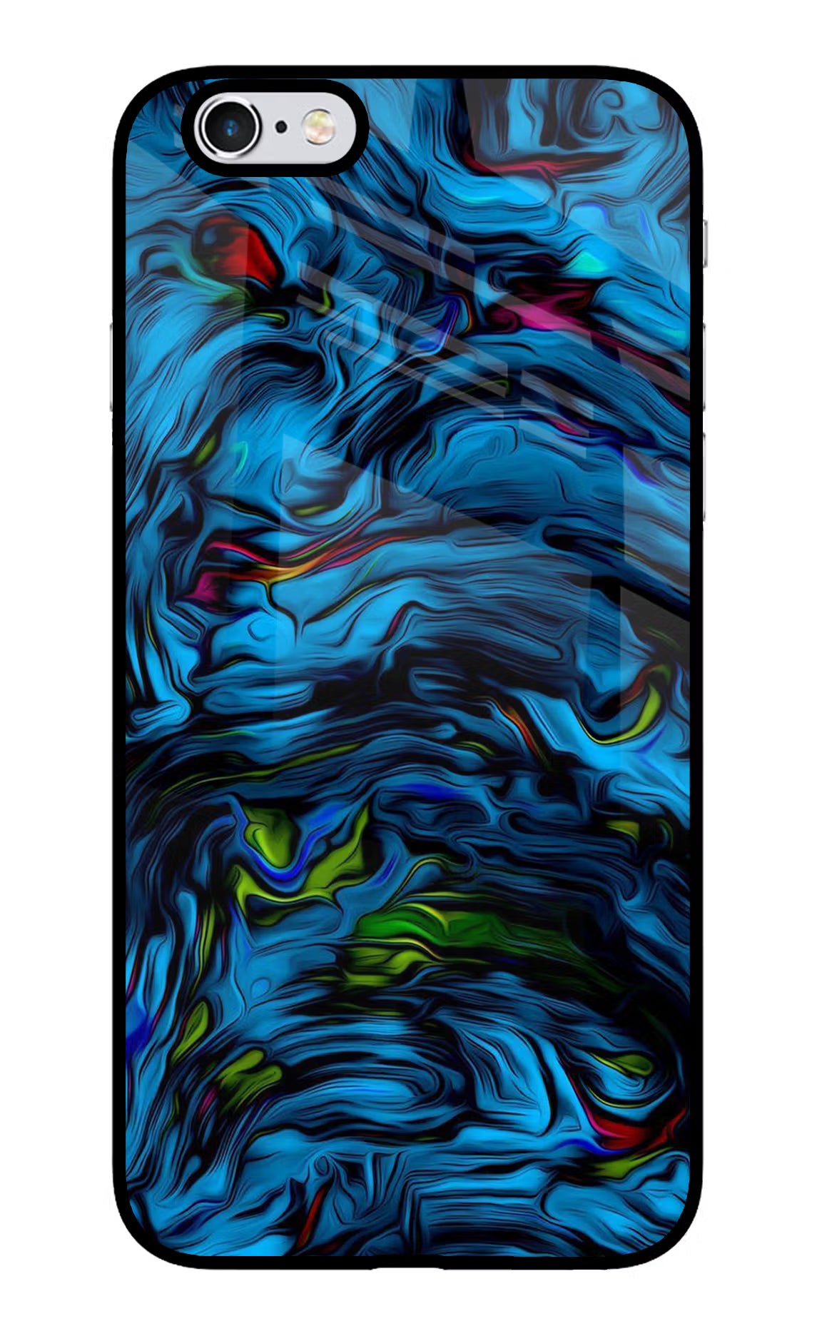 Dark Blue Abstract iPhone 6/6s Glass Case Back Cover by Casekaro
