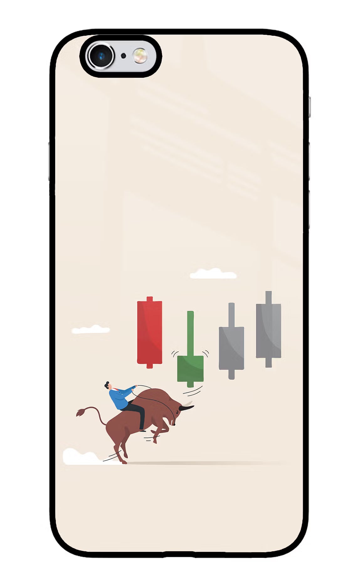 Bull Trading Momentum iPhone 6/6s Glass Case Back Cover by Casekaro