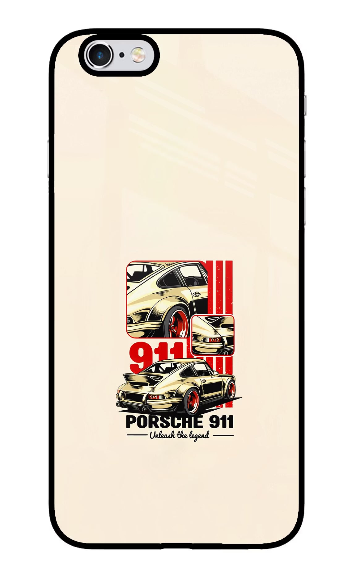 Classic Porsche 911 iPhone 6/6s Glass Case Back Cover by Casekaro