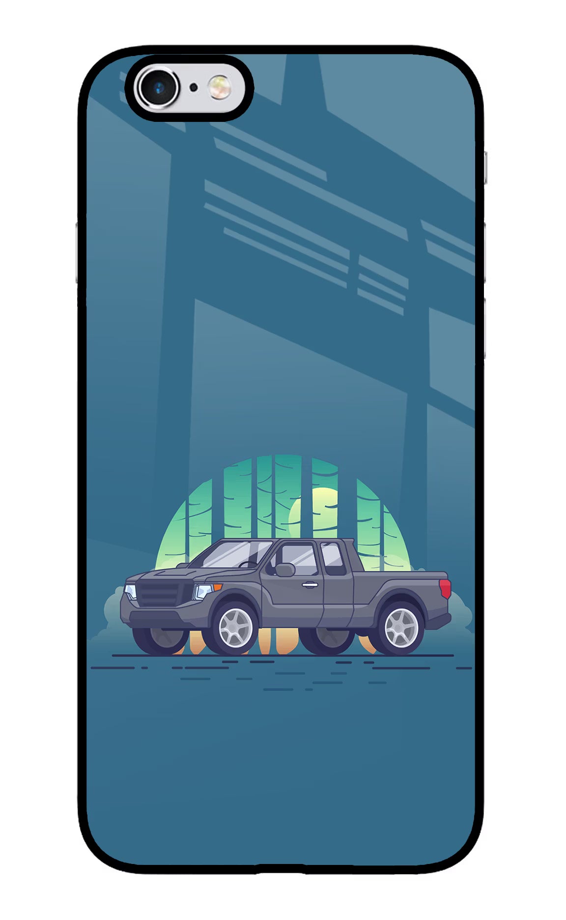 Retro Garage Vibe iPhone 6/6s Glass Case Back Cover by Casekaro