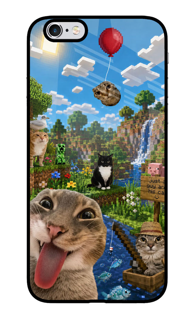 Minecraft Cat Chaos iPhone 6/6s Glass Case