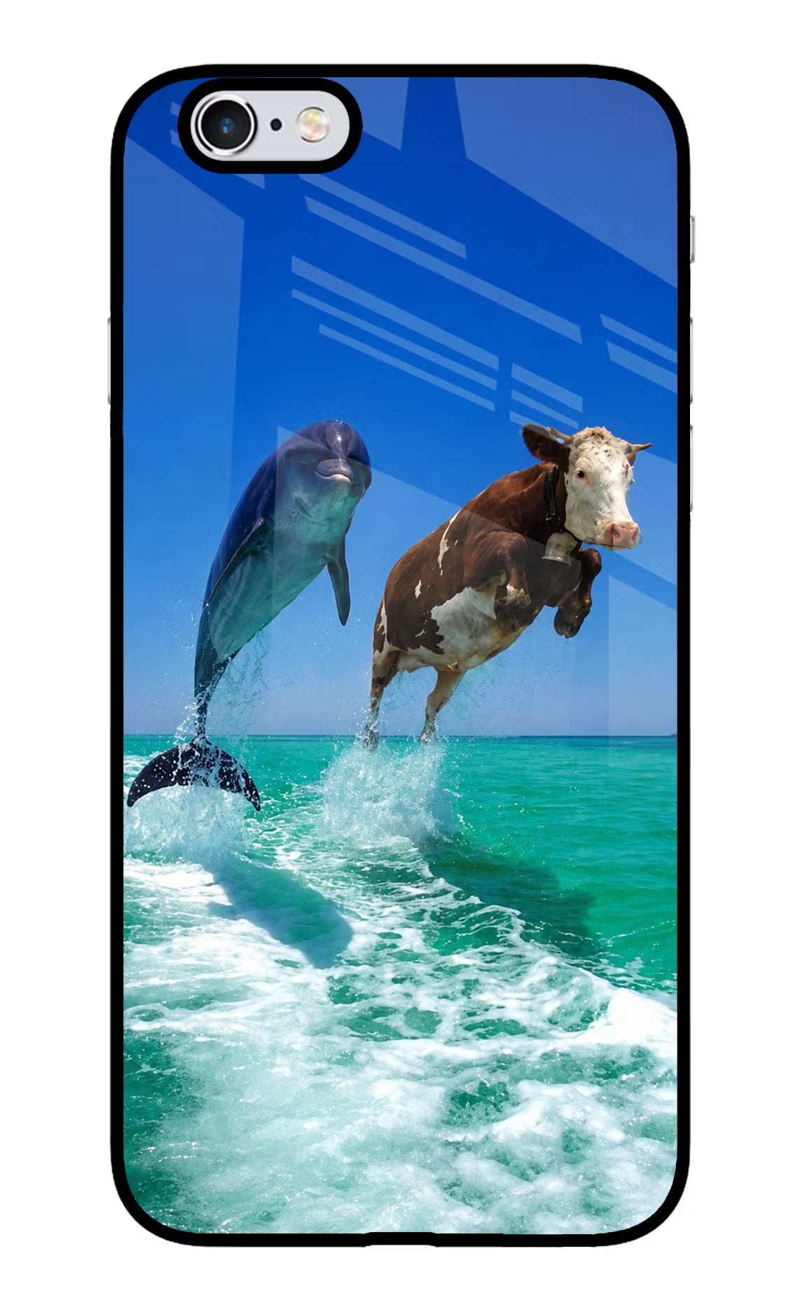 Dolphin vs Cow iPhone 6/6s Glass Case