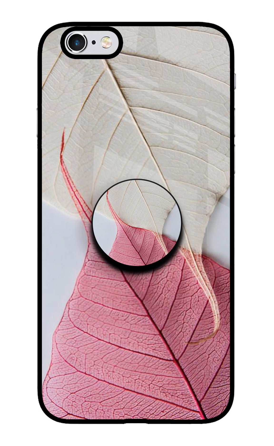 White Pink Leaf iPhone 6/6s Pop Case