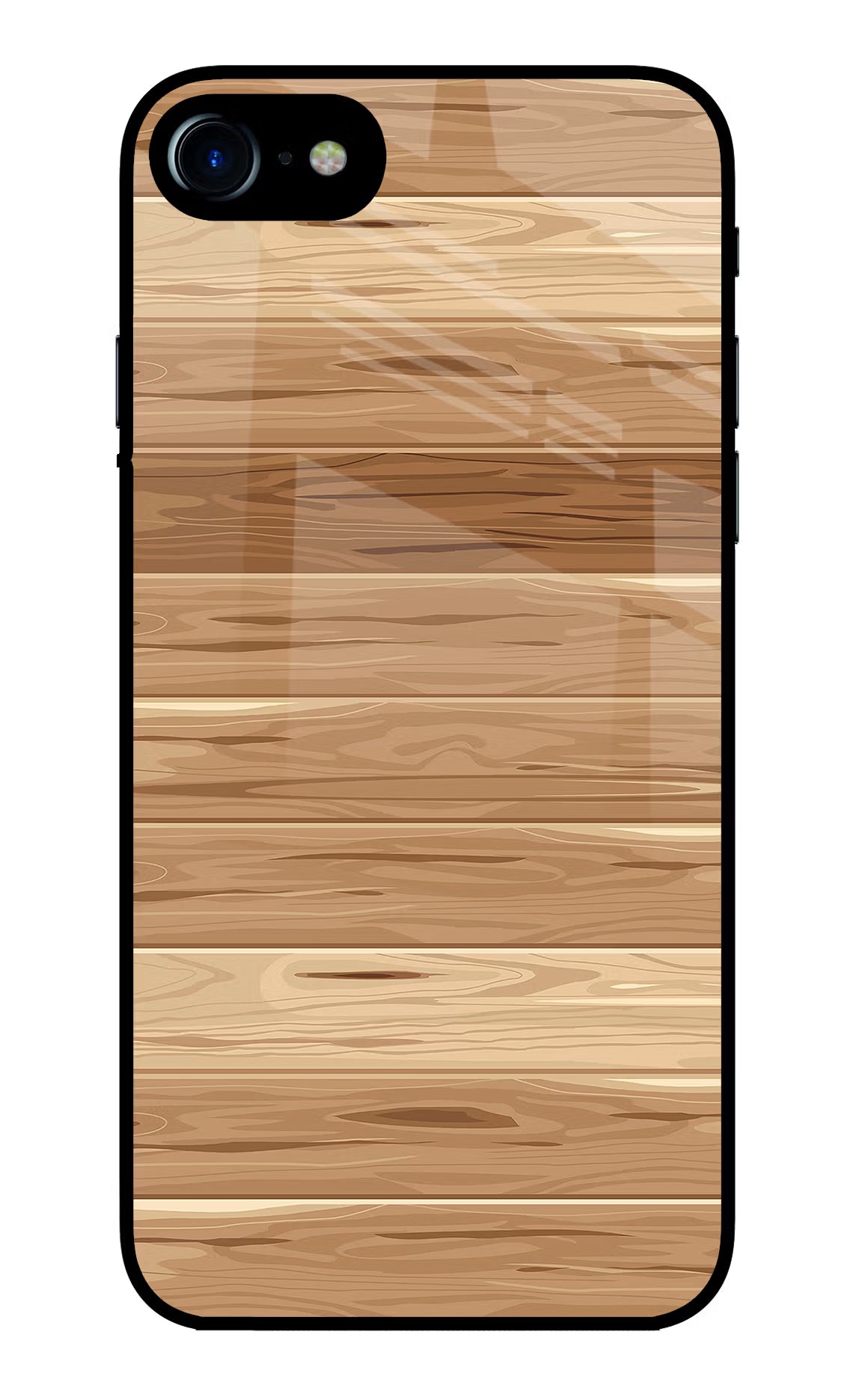 Wooden Vector iPhone 7/7s Glass Case Back Cover by Casekaro