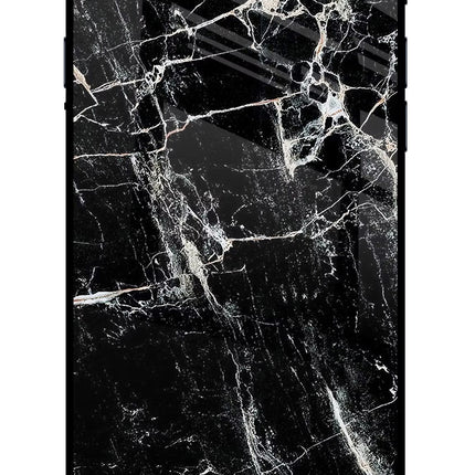 Black Marble Texture iPhone 7/7s Glass Case Back Cover by Casekaro