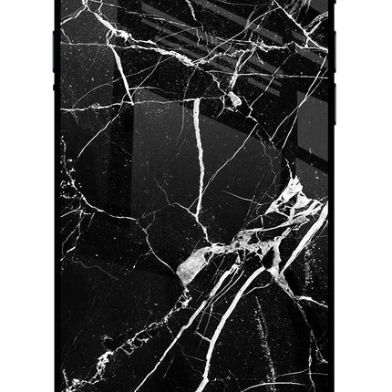 Black Marble Pattern iPhone 7/7s Glass Case Back Cover by Casekaro
