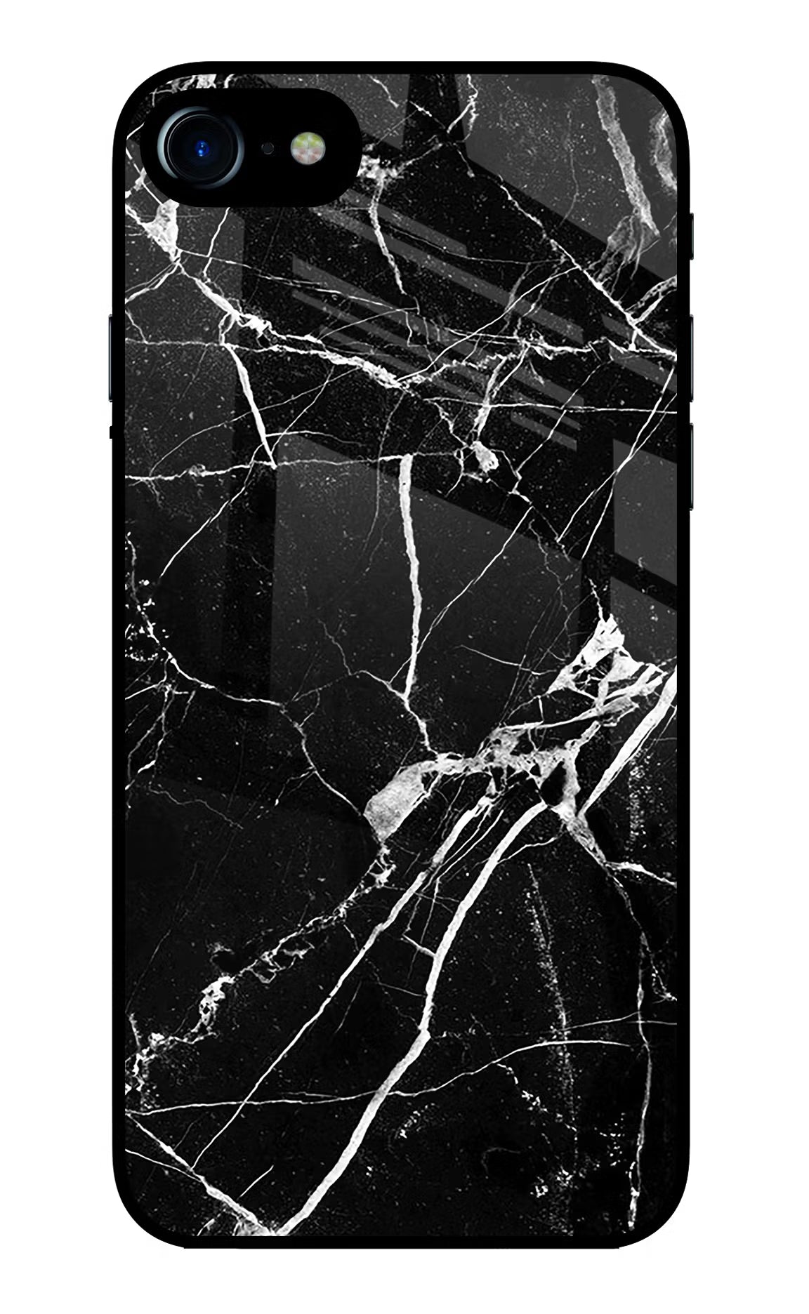 Black Marble Pattern iPhone 7/7s Glass Case Back Cover by Casekaro