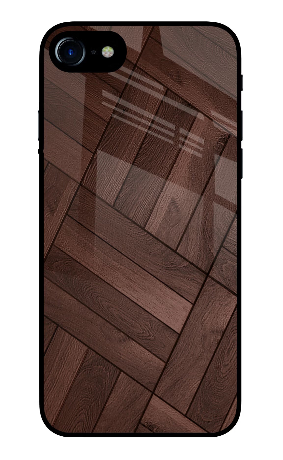 Wooden Texture Design iPhone 7/7s Glass Case Back Cover by Casekaro