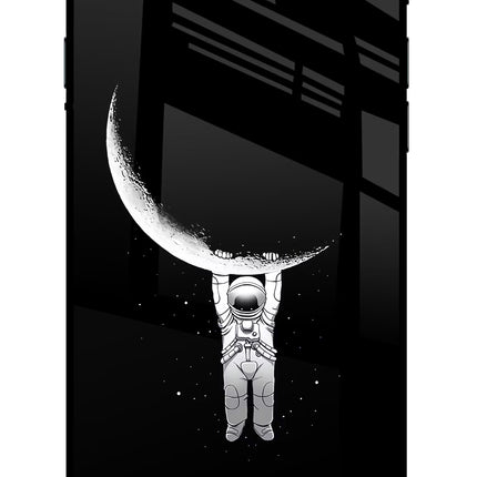 Moon Space iPhone 7/7s Glass Case Back Cover by Casekaro