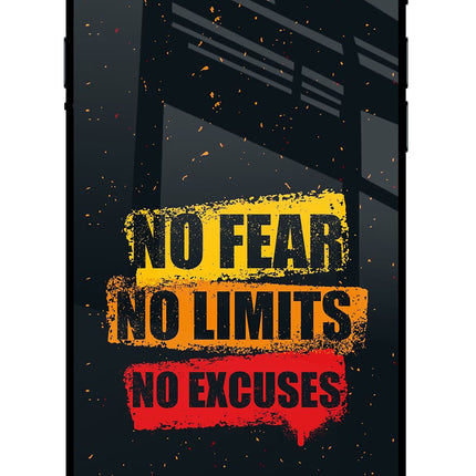 No Fear No Limits No Excuse iPhone 7/7s Glass Case Back Cover by Casekaro