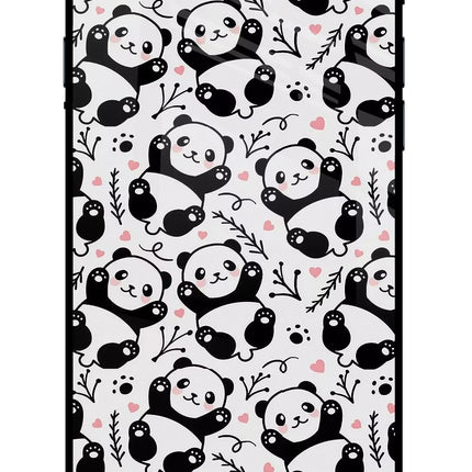 Cute Panda iPhone 7/7s Glass Case Back Cover by Casekaro