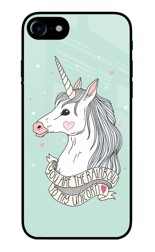 Unicorn Wallpaper iPhone 7/7s Glass Case Back Cover by Casekaro