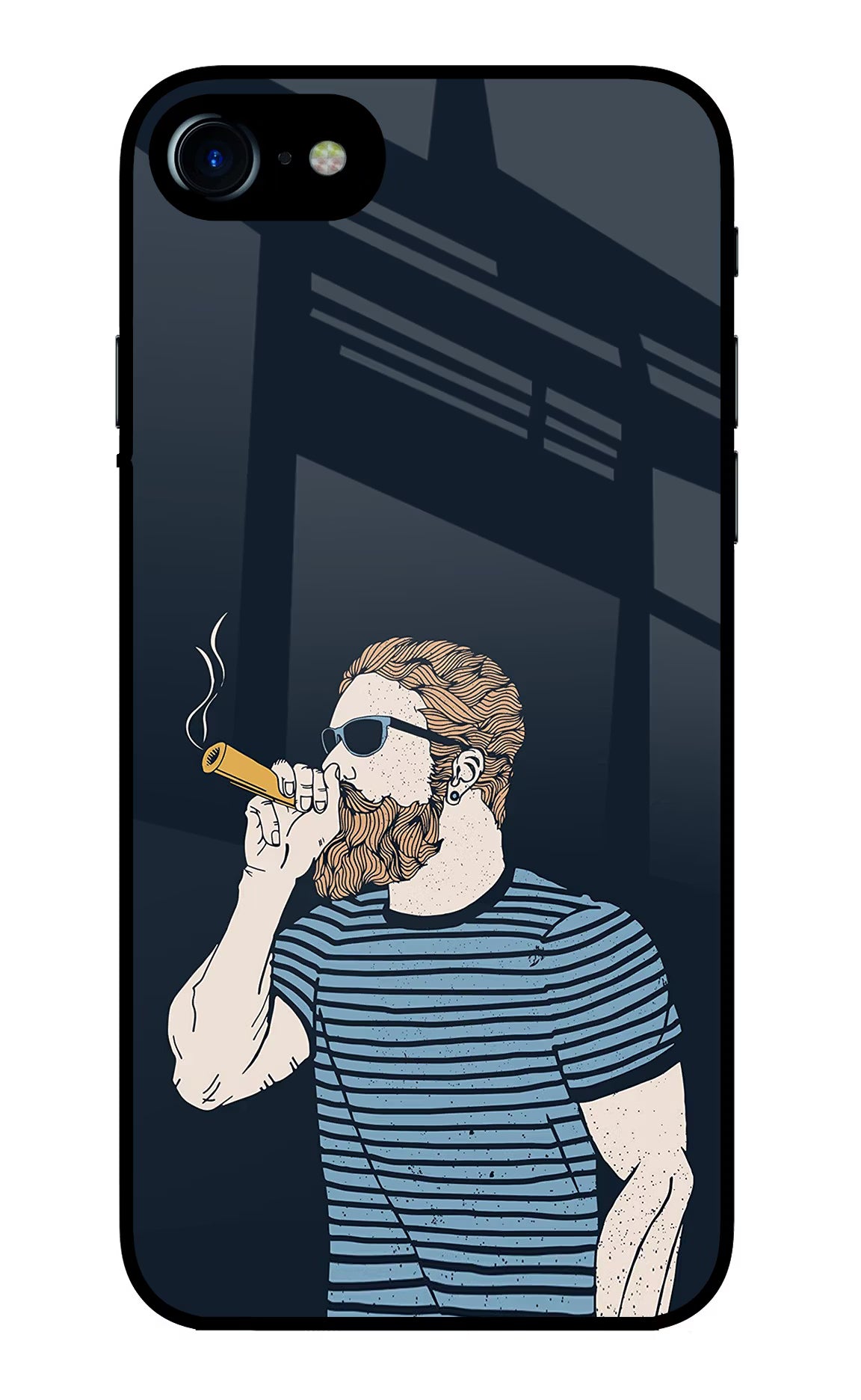Smoking iPhone 7/7s Glass Case Back Cover by Casekaro