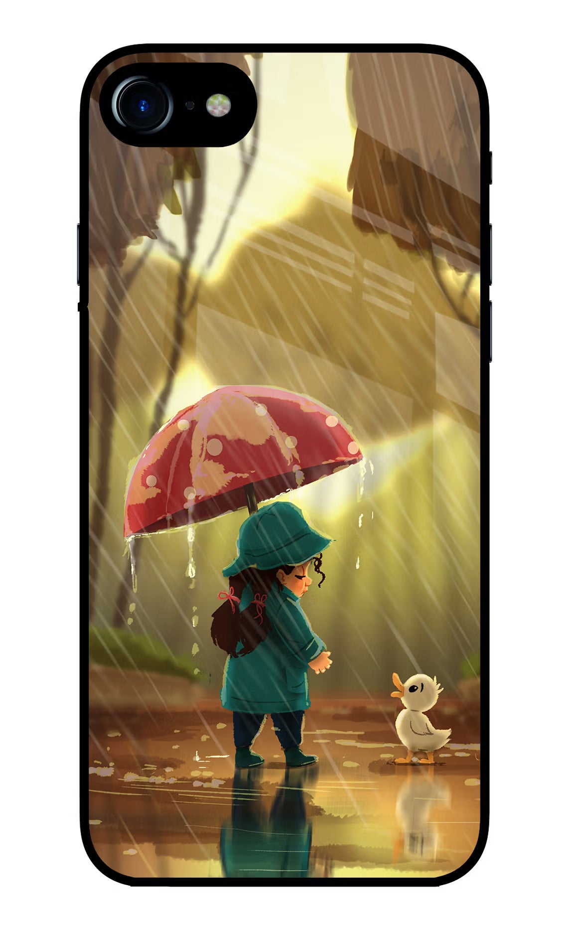 Rainy Day iPhone 7/7s Glass Case Back Cover by Casekaro