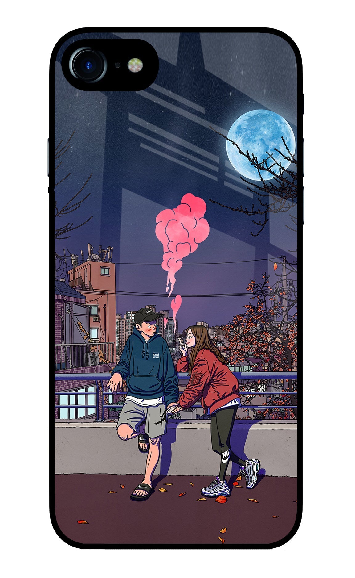 Chilling Couple iPhone 7/7s Glass Case