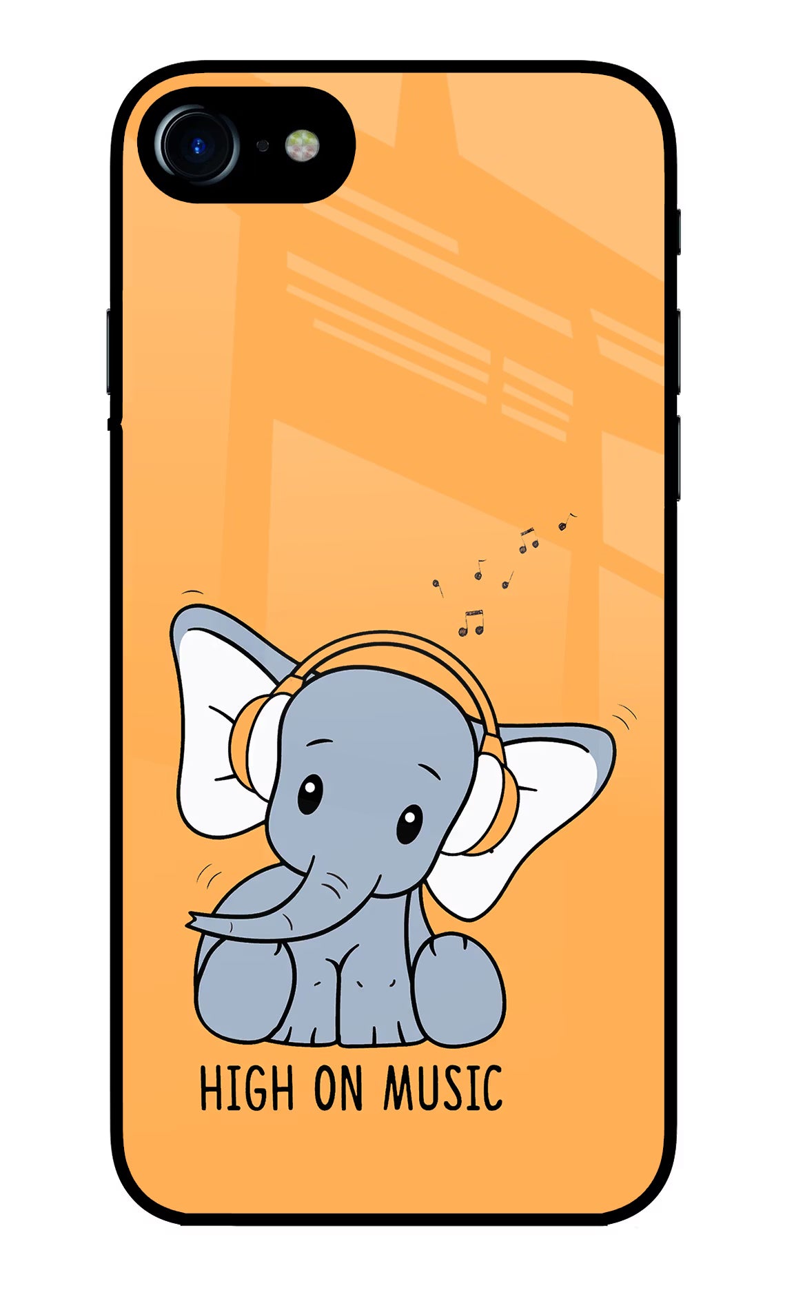 High On Music iPhone 7/7s Glass Case Back Cover by Casekaro