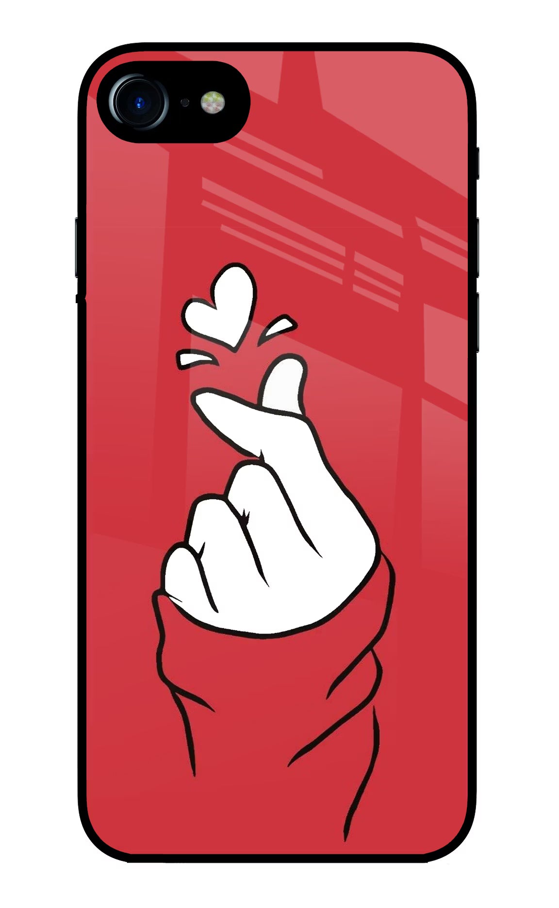 Korean Love Sign iPhone 7/7s Glass Case Back Cover by Casekaro