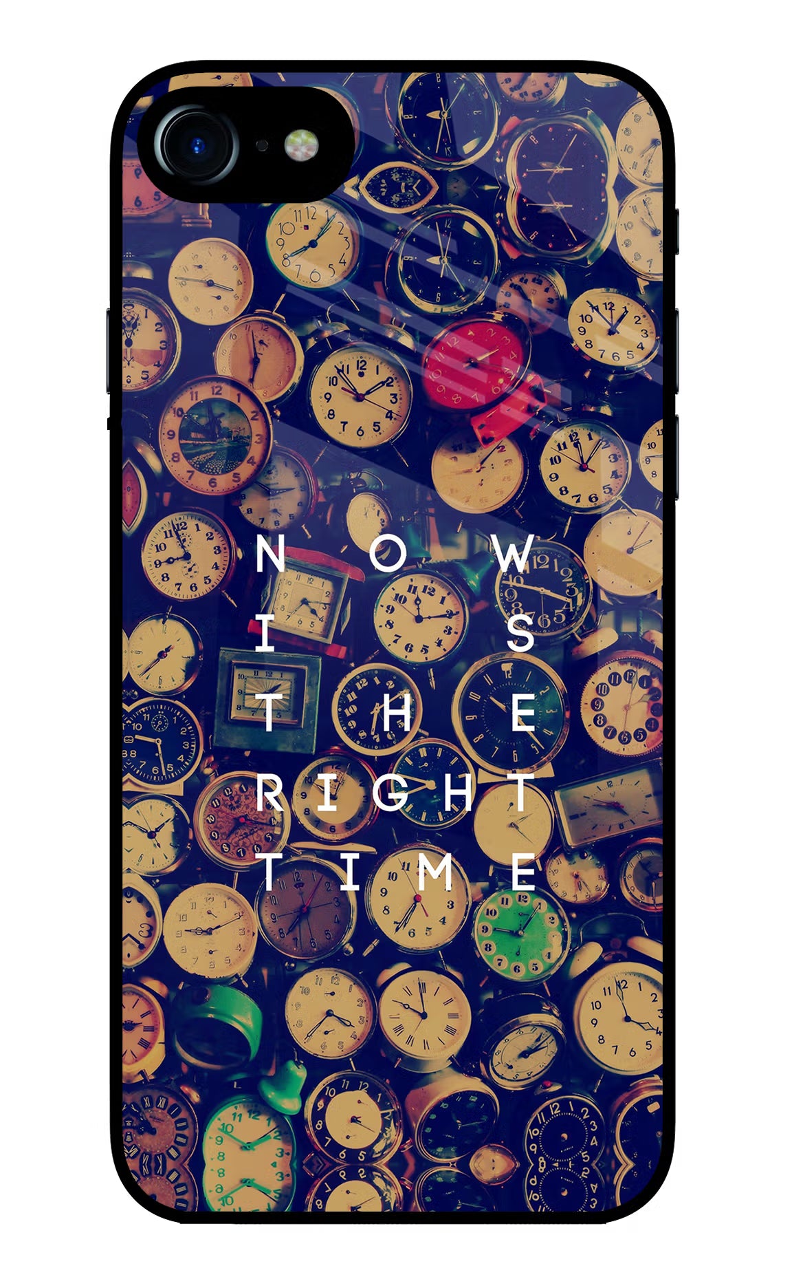 Now is the Right Time Quote iPhone 7/7s Glass Case Back Cover by Casekaro