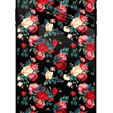 Rose Pattern iPhone 7/7s Glass Case Back Cover by Casekaro