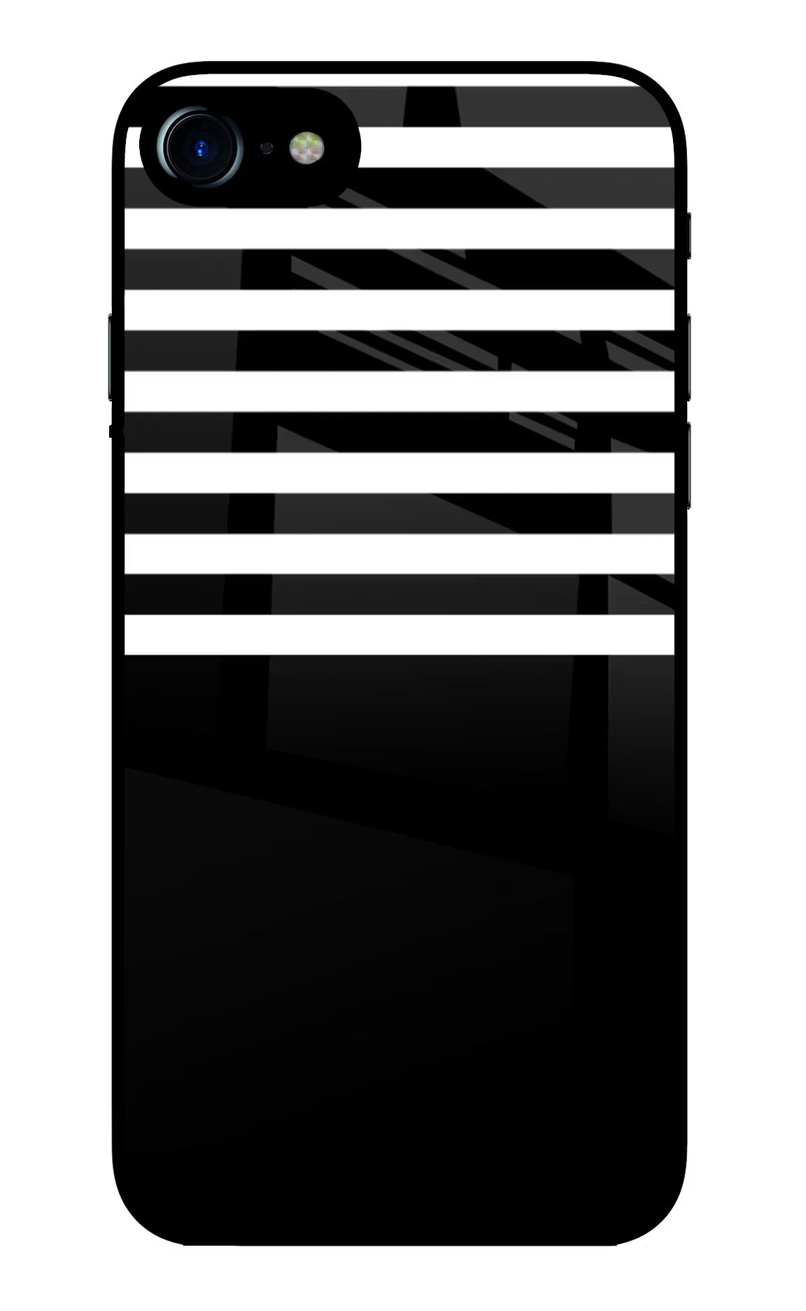 Black and White Print iPhone 7/7s Glass Case Back Cover by Casekaro