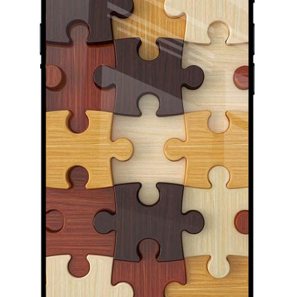 Wooden Puzzle iPhone 7/7s Glass Case Back Cover by Casekaro