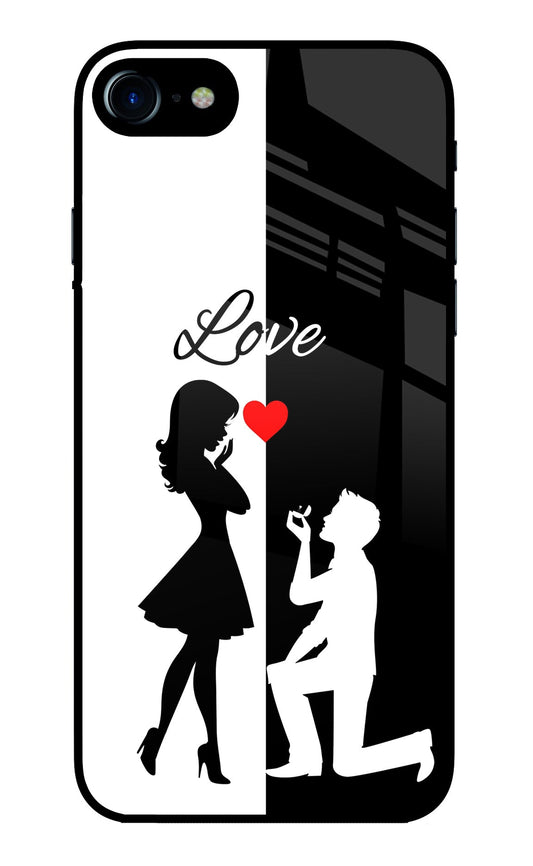 Love Propose Black And White iPhone 7/7s Glass Case