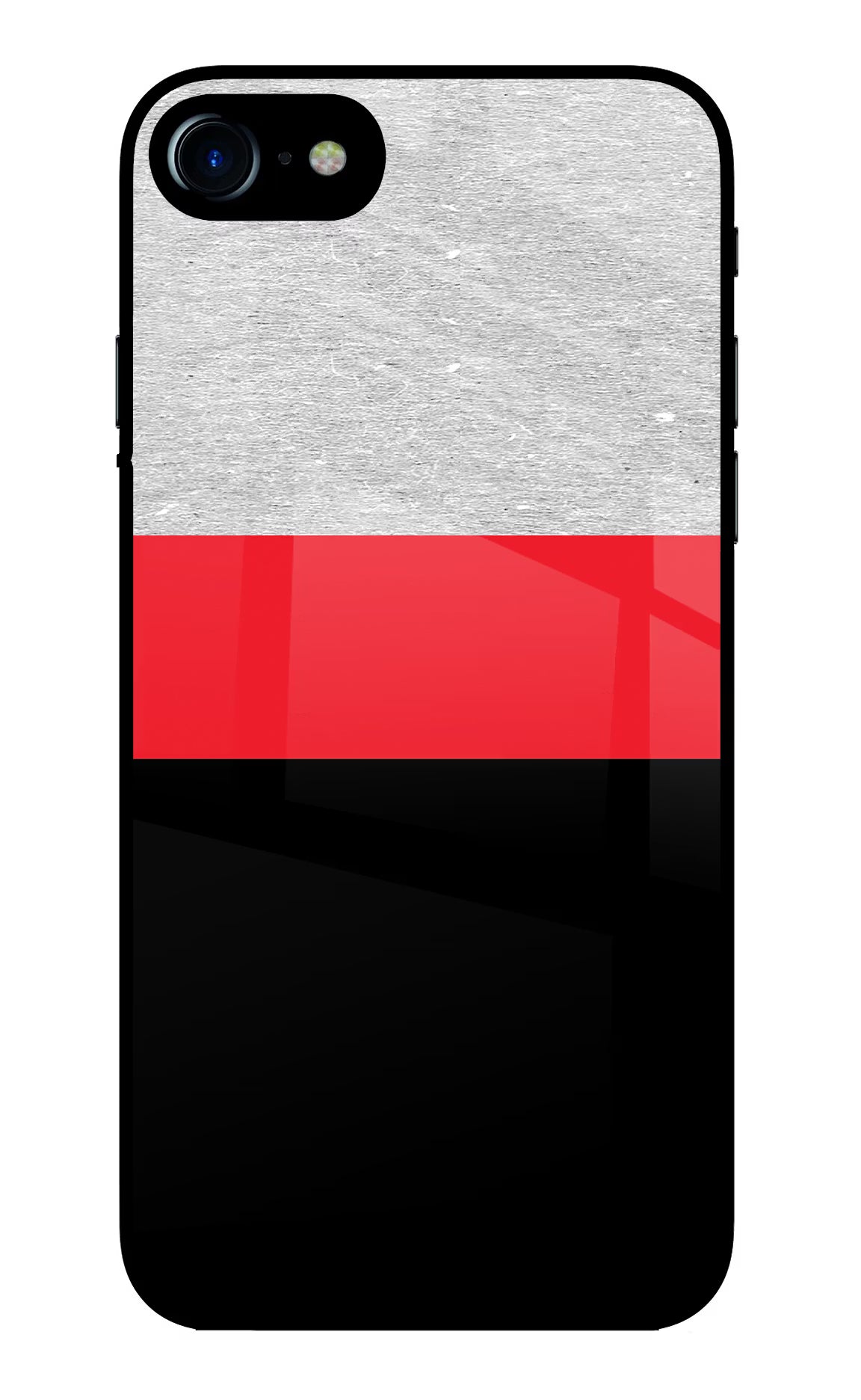 Tri Color Pattern iPhone 7/7s Glass Case Back Cover by Casekaro