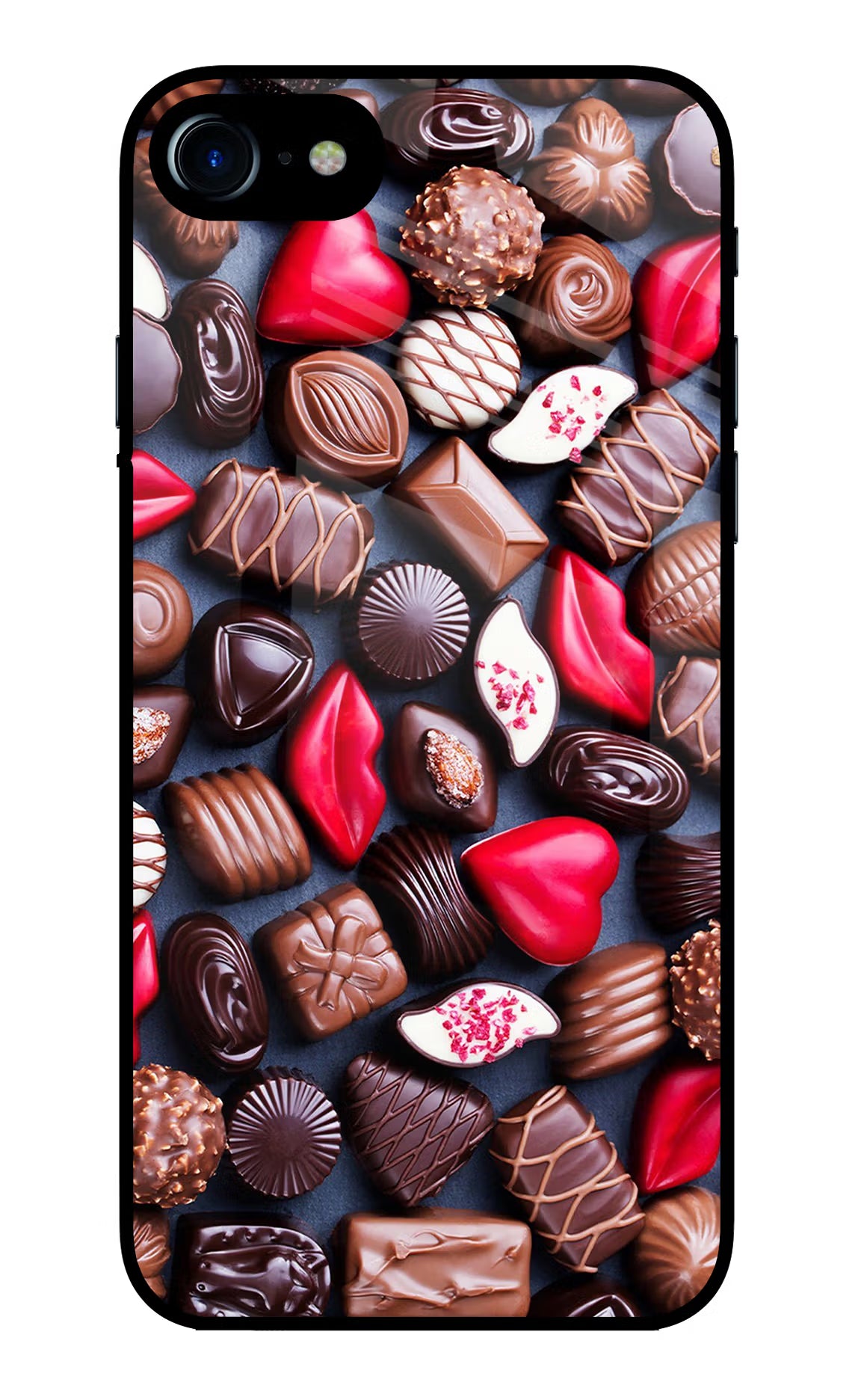 Chocolates iPhone 7/7s Glass Case Back Cover by Casekaro