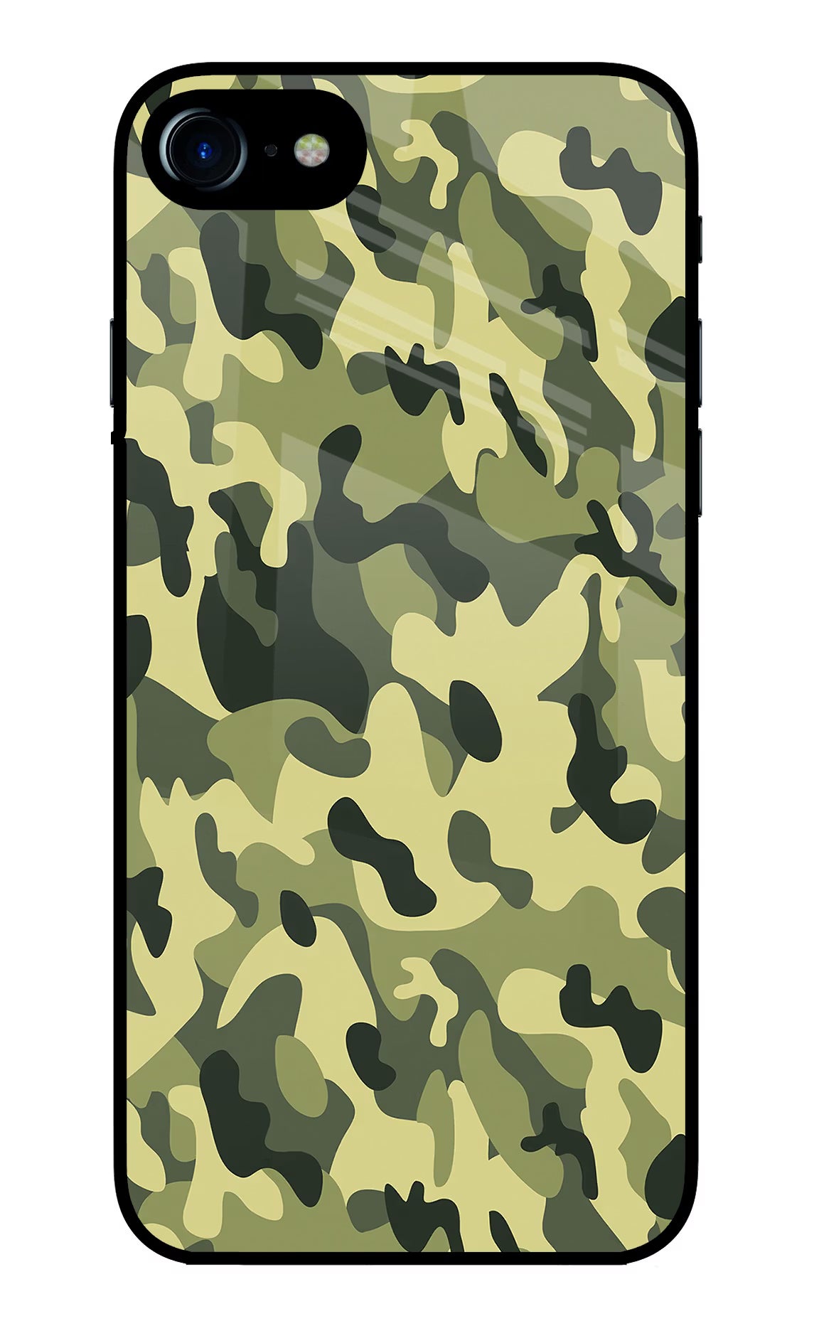Camouflage iPhone 7/7s Glass Case Back Cover by Casekaro