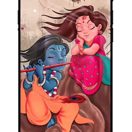 Radhe Krishna iPhone 7/7s Glass Case Back Cover by Casekaro