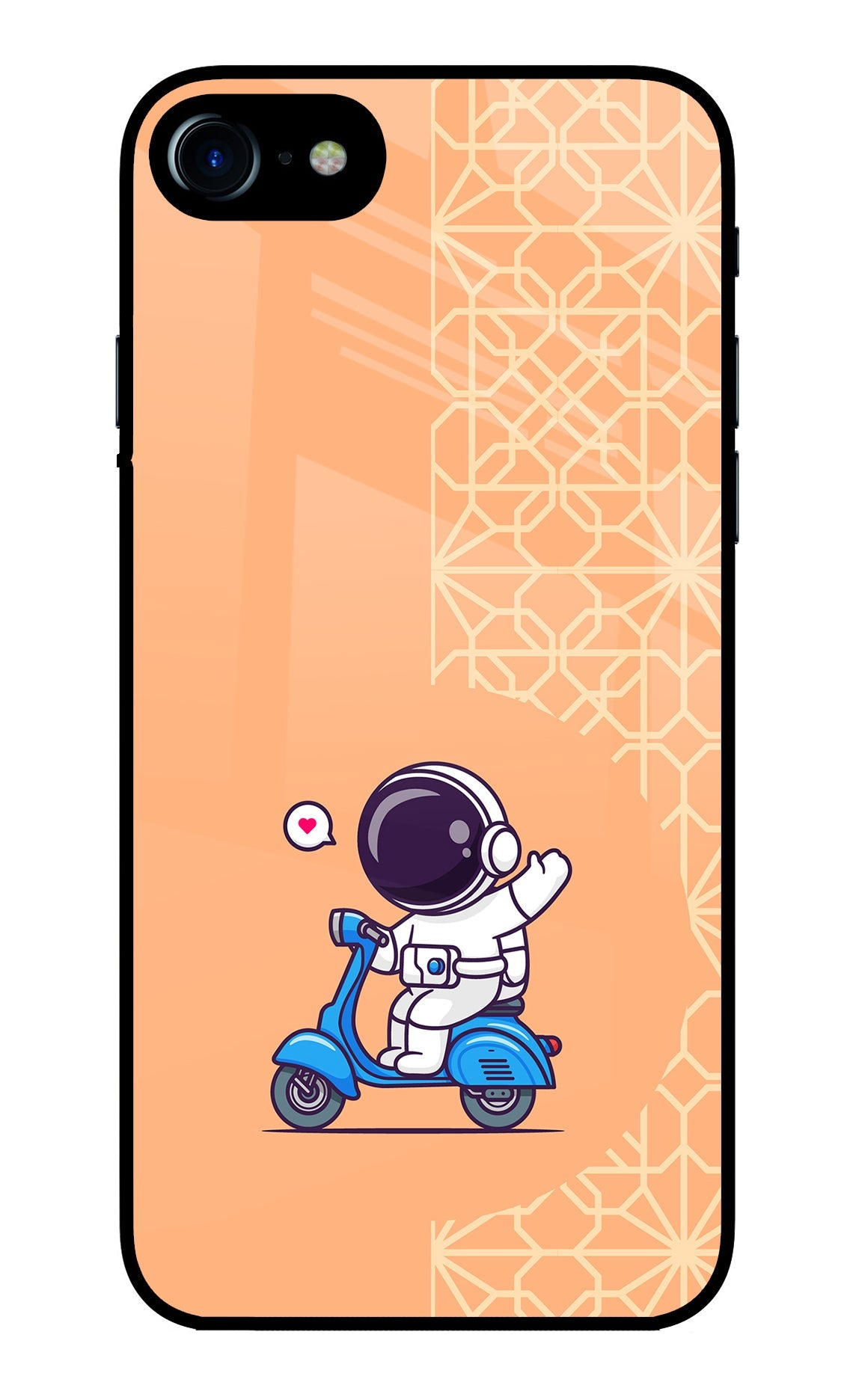 Cute Astronaut Riding iPhone 7/7s Glass Case