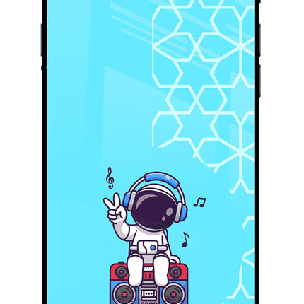 Cute Astronaut Chilling iPhone 7/7s Glass Case