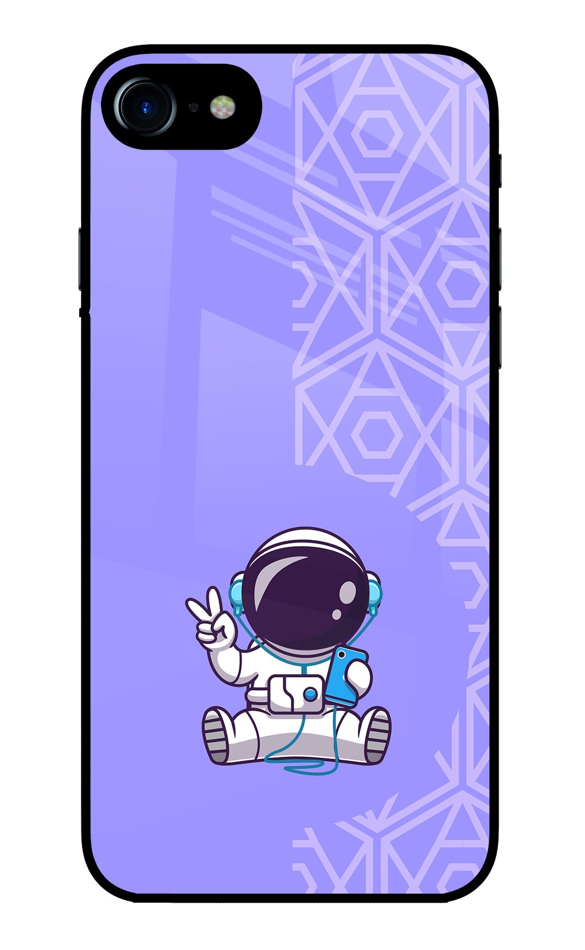 Cute Astronaut Chilling iPhone 7/7s Glass Case