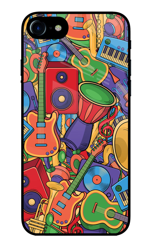 Music Instrument Doodle iPhone 7/7s Glass Case