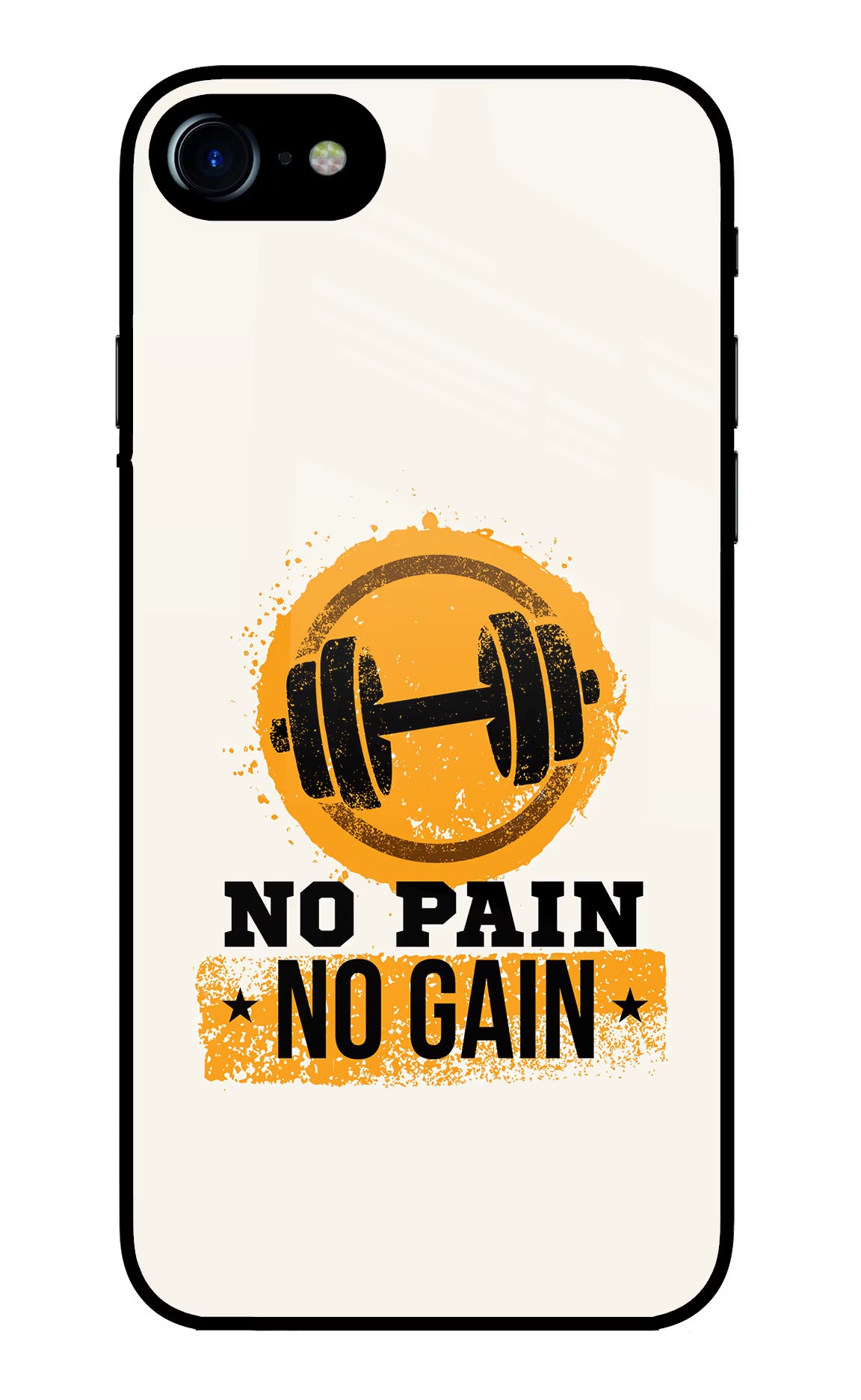No Pain No Gain iPhone 7/7s Glass Case Back Cover by Casekaro
