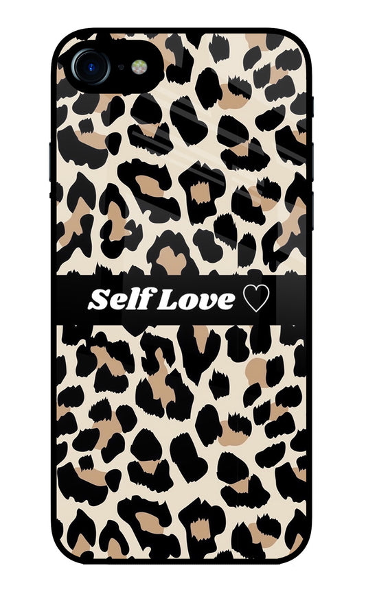 Leopard Print Self Love iPhone 7/7s Glass Case